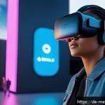 메타버스에서의 프리미엄 콘텐츠 제공 전략 - A futuristic virtual reality environment showcasing a diverse group of users interacting within an i...