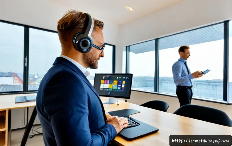 메타버스에서의 직무 변화와 HR 전략 - Photorealistic modern German HR office in Berlin, diverse professionals including a middle-aged HR m...